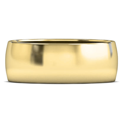 9ct Yellow Gold 8mm Light Weight D Shape Wedding Ring