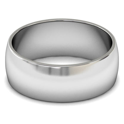 Platinum 950 8mm Light Weight D Shape Wedding Ring