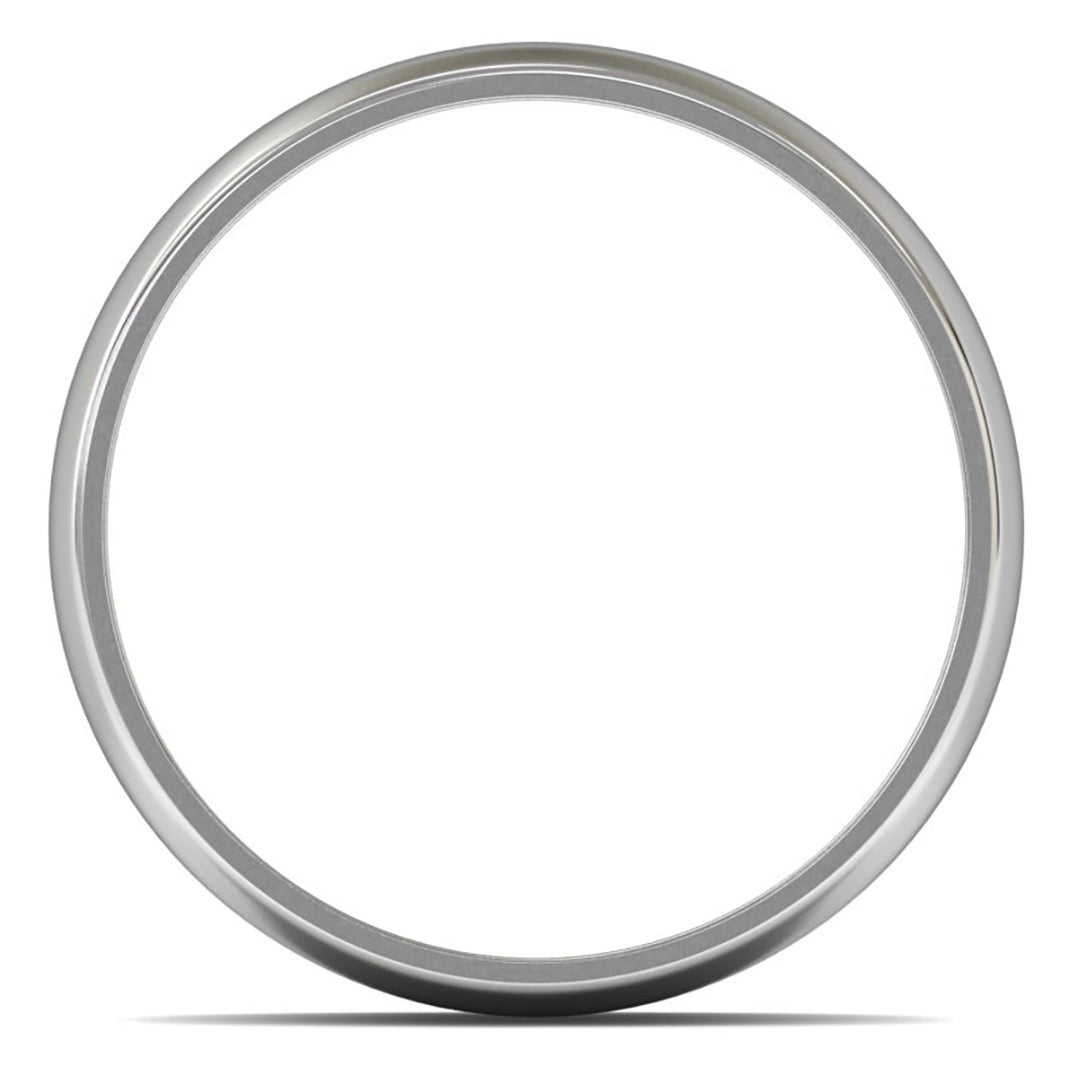 Platinum 950 8mm Light Weight D Shape Wedding Ring