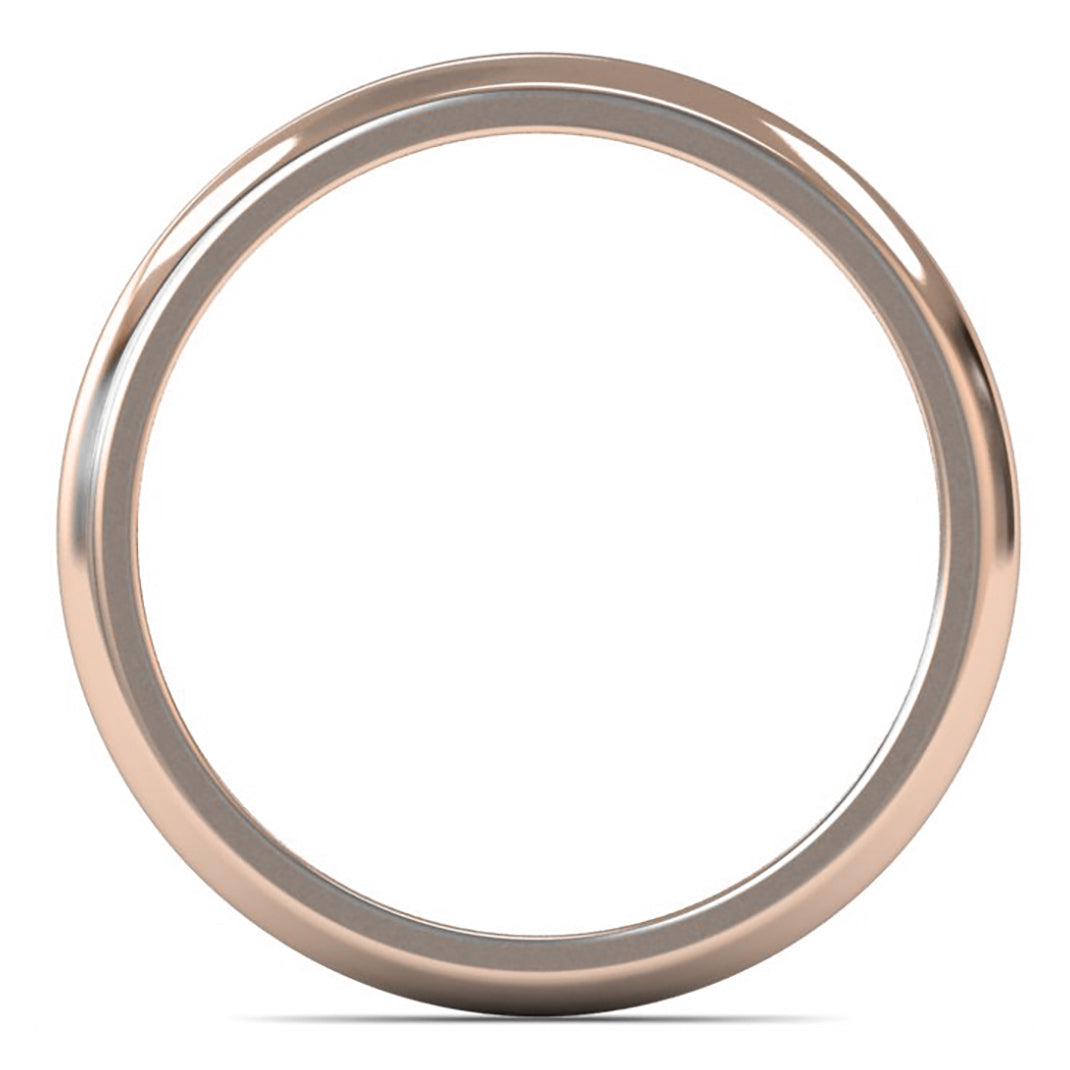 14ct Rose Fairtrade Gold 2mm Medium Weight D Shape Wedding Ring