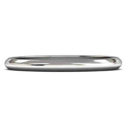 14ct White Fairtrade Gold 2mm Medium Weight D Shape Wedding Ring