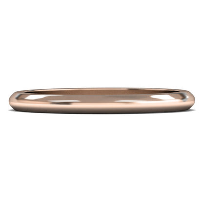 18ct Rose Fairtrade Gold 2mm Medium Weight D Shape Wedding Ring