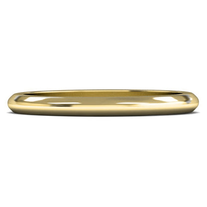 18ct Yellow Fairtrade Gold 2mm Medium Weight D Shape Wedding Ring