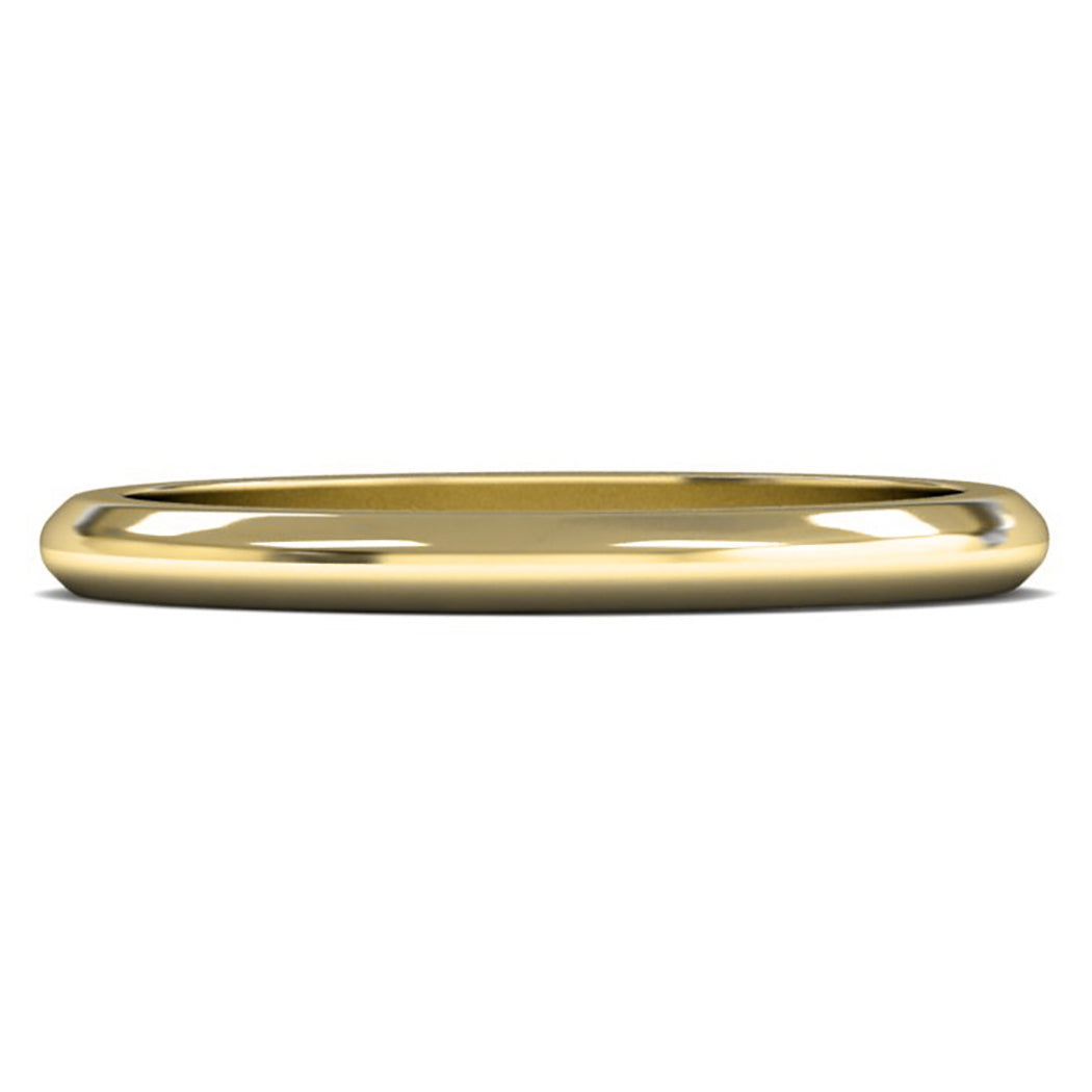 18ct Yellow Gold 2mm Medium Weight D Shape Wedding Ring