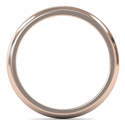 9ct Rose Fairtrade Gold 2mm Medium Weight D Shape Wedding Ring