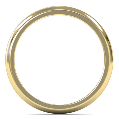 9ct Yellow Gold 2mm Medium Weight D Shape Wedding Ring