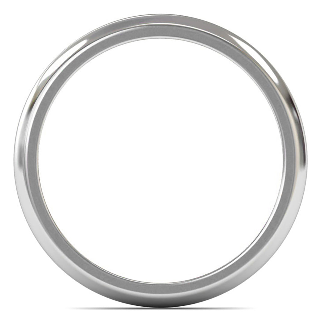 Palladium 950 2mm Medium Weight D Shape Wedding Ring
