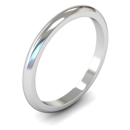 Palladium 500 2mm Medium Weight D Shape Wedding Ring