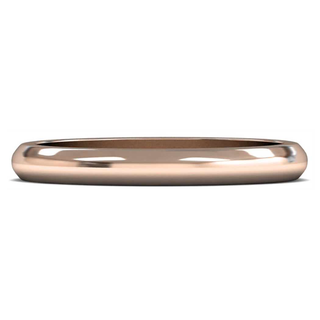 14ct Rose Fairtrade Gold 2.5mm Medium Weight D Shape Wedding Ring