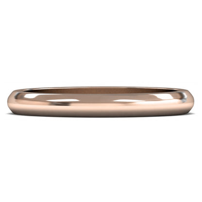 14ct Rose Fairtrade Gold 2.5mm Medium Weight D Shape Wedding Ring
