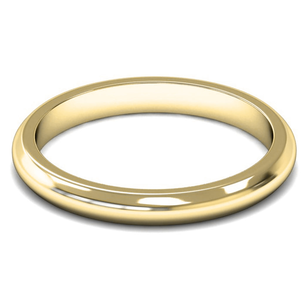 14ct Yellow Gold 2.5mm Medium Weight D Shape Wedding Ring