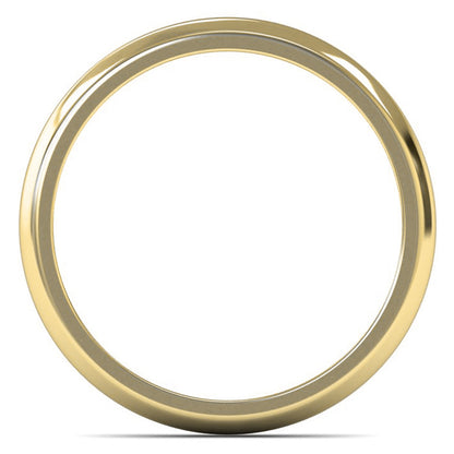 14ct Yellow Fairtrade Gold 2.5mm Medium Weight D Shape Wedding Ring