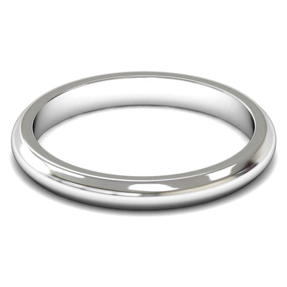 18ct White Gold 2.5mm Medium Weight D Shape Wedding Ring