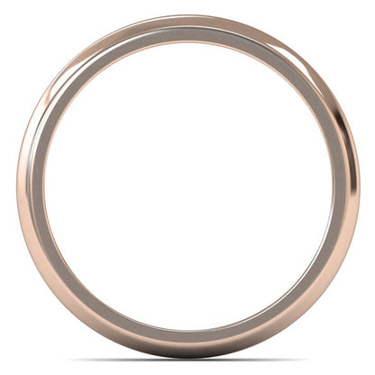 9ct Rose Gold 2.5mm Medium Weight D Shape Wedding Ring