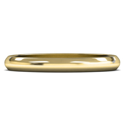9ct Yellow Fairtrade Gold 2.5mm Medium Weight D Shape Wedding Ring