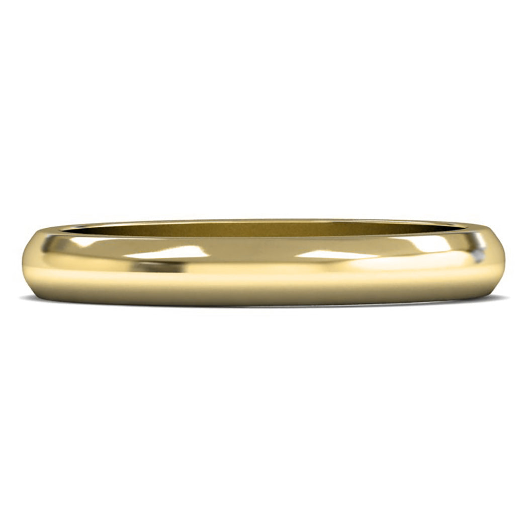 9ct Yellow Gold 3mm Medium Weight D Shape Wedding Ring