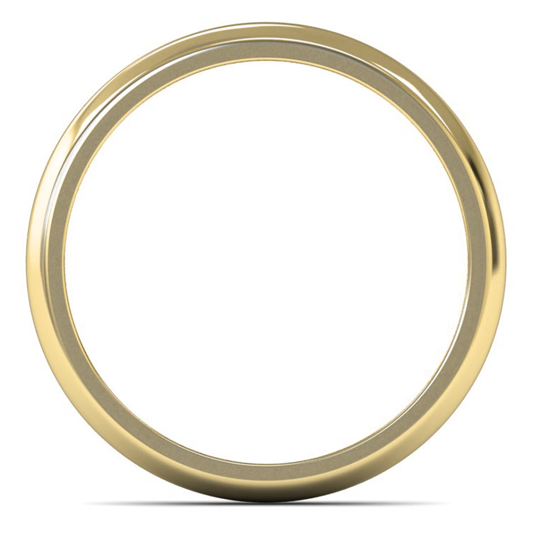 9ct Yellow Fairtrade Gold 3mm Medium Weight D Shape Wedding Ring