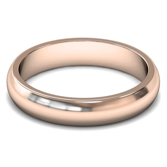 14ct Rose Fairtrade Gold 4mm Medium Weight D Shape Wedding Ring