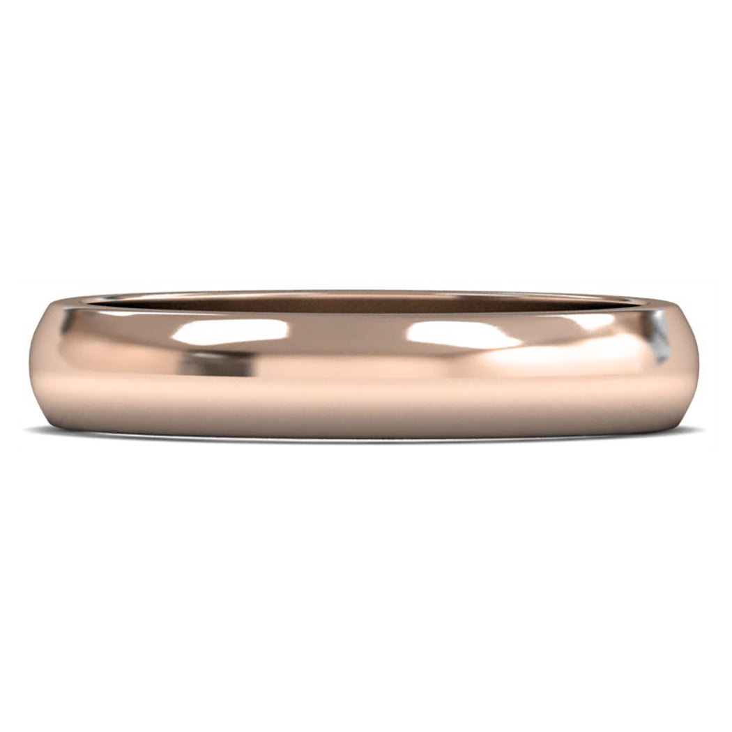 14ct Rose Fairtrade Gold 4mm Medium Weight D Shape Wedding Ring