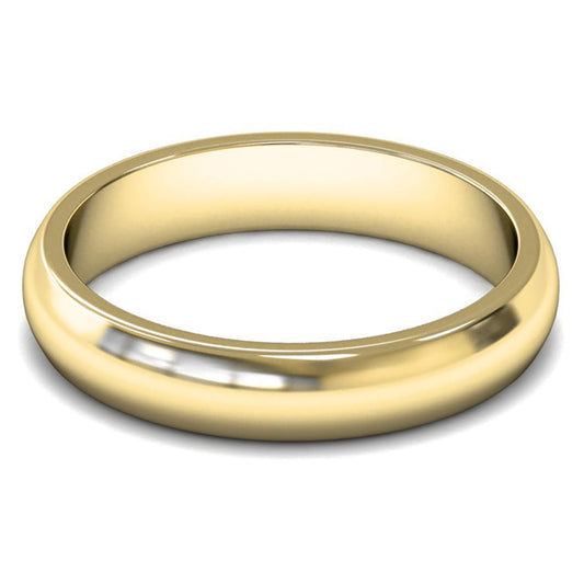 14ct Yellow Gold 4mm Medium Weight D Shape Wedding Ring