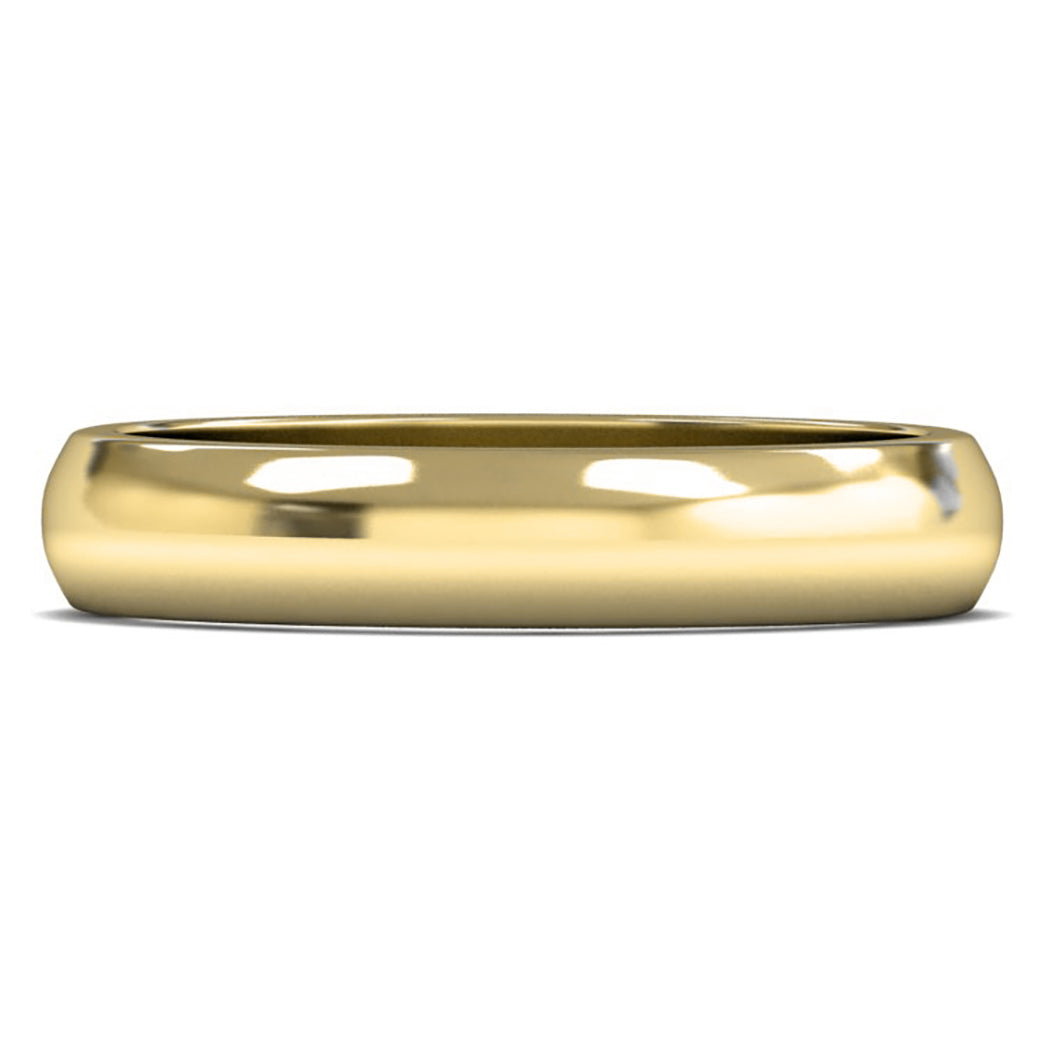 14ct Yellow Fairtrade Gold 4mm Medium Weight D Shape Wedding Ring