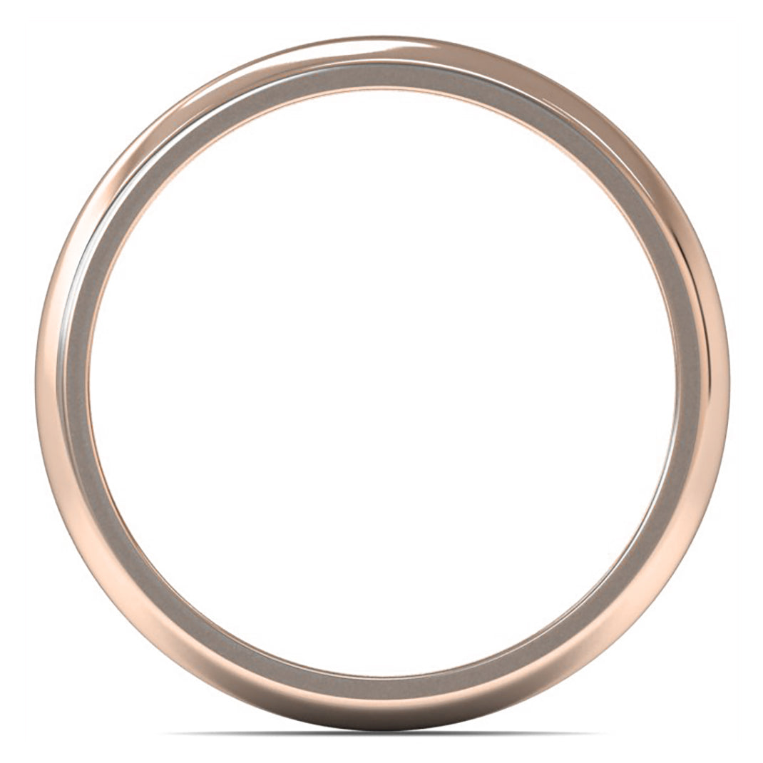 18ct Rose Gold 4mm Medium Weight D Shape Wedding Ring