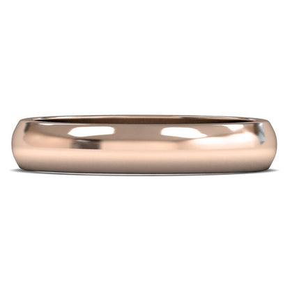 9ct Rose Fairtrade Gold 4mm Medium Weight D Shape Wedding Ring