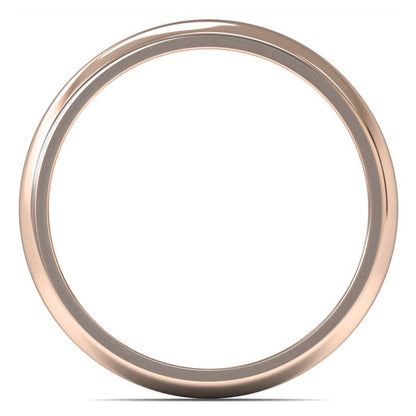9ct Rose Gold 4mm Medium Weight D Shape Wedding Ring