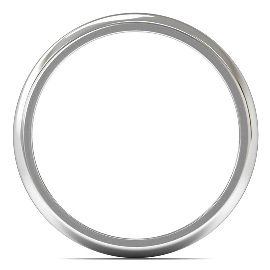 Palladium 500 4mm Medium Weight D Shape Wedding Ring