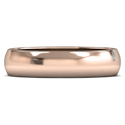 14ct Rose Gold 5mm Medium Weight D Shape Wedding Ring