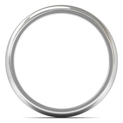 14ct White Fairtrade Gold 5mm Medium Weight D Shape Wedding Ring