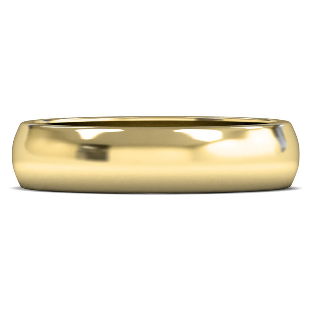 14ct Yellow Gold 5mm Medium Weight D Shape Wedding Ring