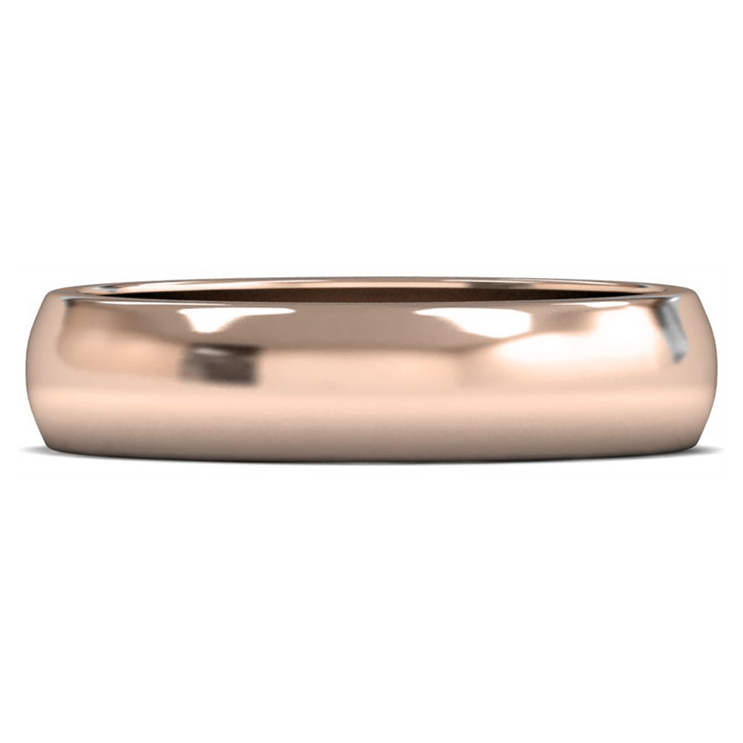 18ct Rose Fairtrade Gold 5mm Medium Weight D Shape Wedding Ring