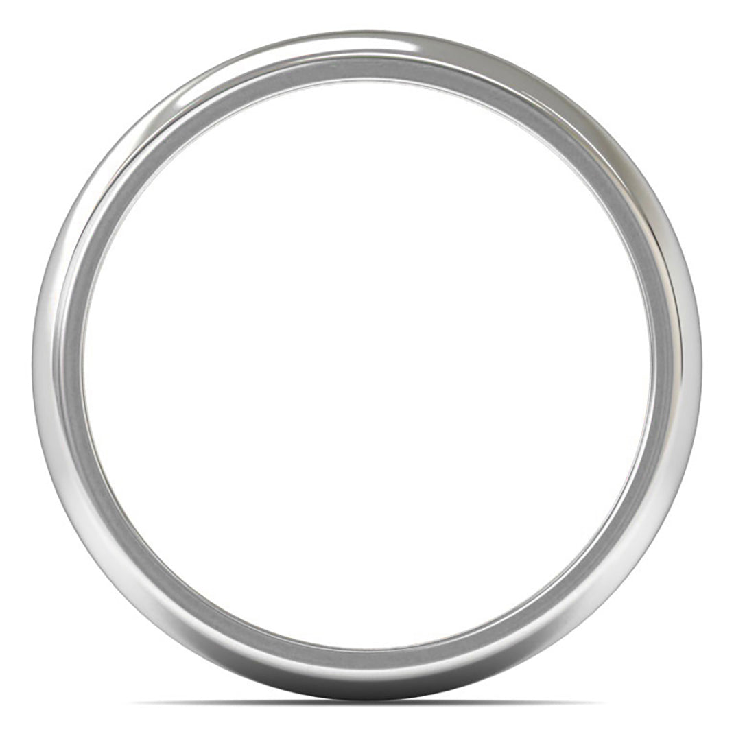 18ct White Gold 5mm Medium Weight D Shape Wedding Ring