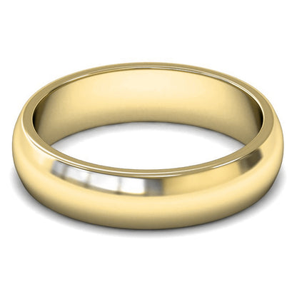 18ct Yellow Fairtrade Gold 5mm Medium Weight D Shape Wedding Ring