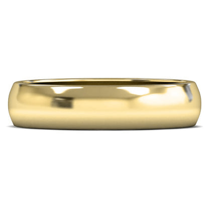 18ct Yellow Gold 5mm Medium Weight D Shape Wedding Ring