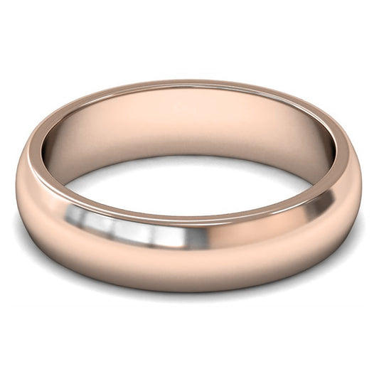 9ct Rose Fairtrade Gold 5mm Medium Weight D Shape Wedding Ring