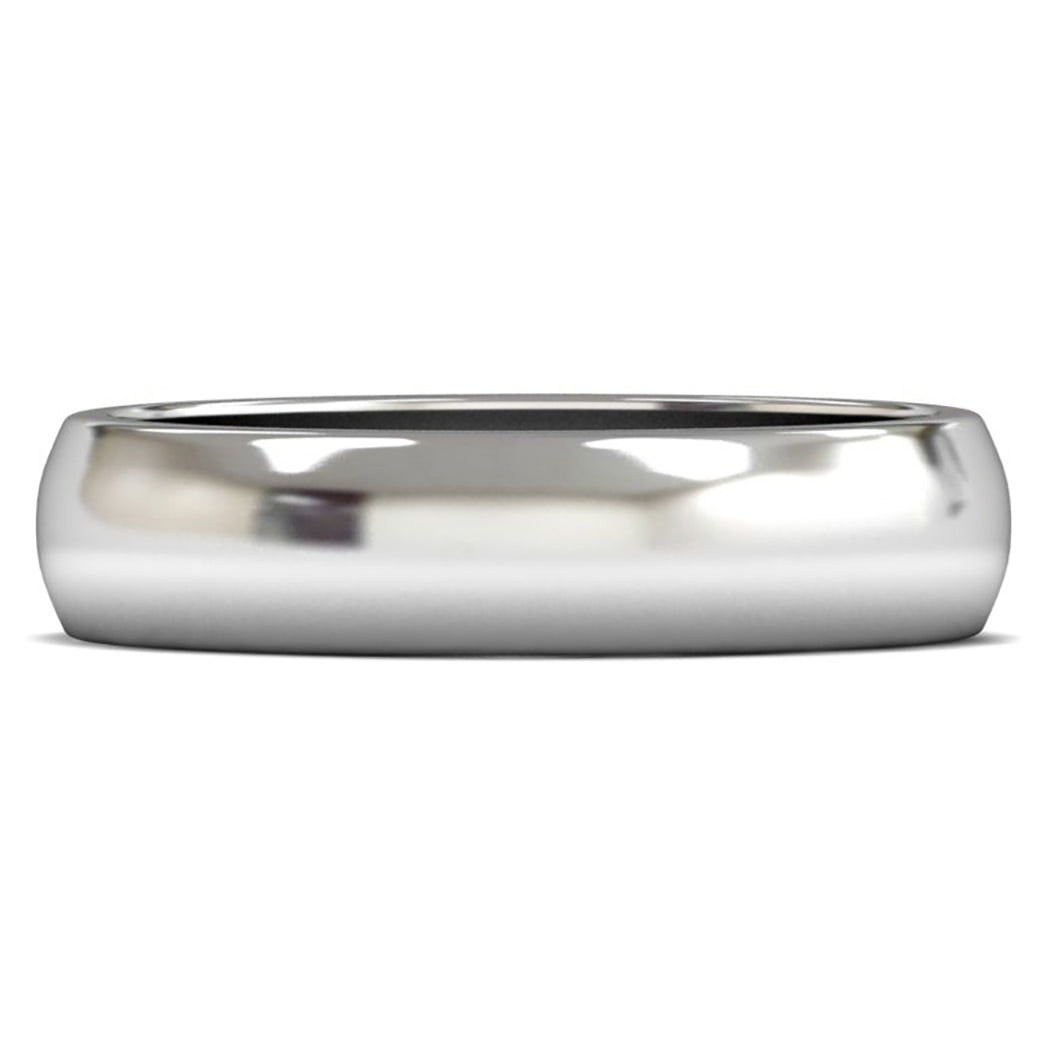 Palladium 950 5mm Medium Weight D Shape Wedding Ring