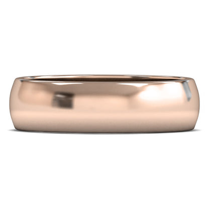 14ct Rose Fairtrade Gold 6mm Medium Weight D Shape Wedding Ring