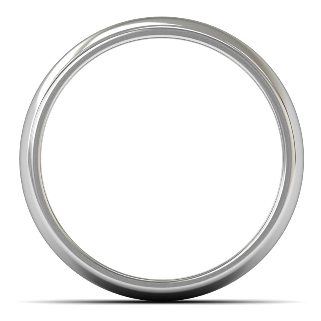 14ct White Fairtrade Gold 6mm Medium Weight D Shape Wedding Ring
