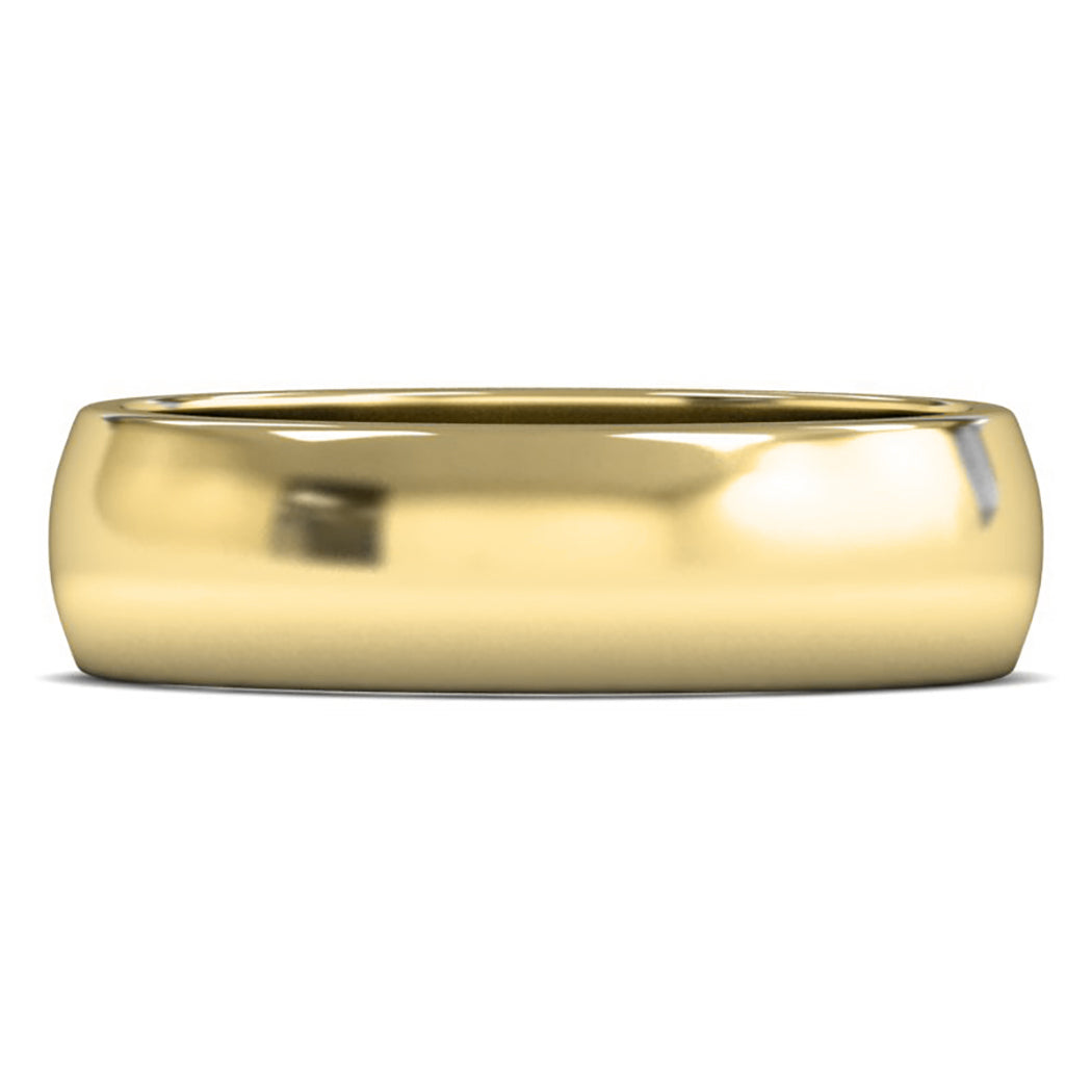 14ct Yellow Gold 6mm Medium Weight D Shape Wedding Ring