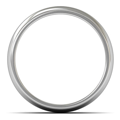 18ct White Gold 6mm Medium Weight D Shape Wedding Ring