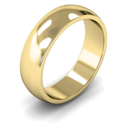 18ct Yellow Gold 6mm Medium Weight D Shape Wedding Ring