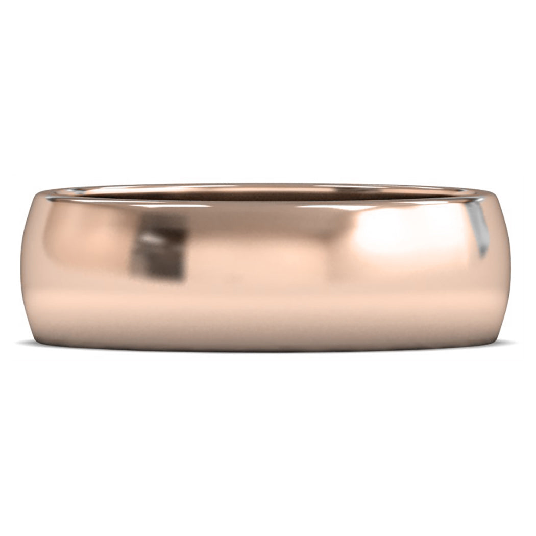 9ct Rose Gold 7mm Medium Weight D Shape Wedding Ring