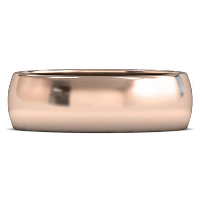 9ct Rose Gold 7mm Medium Weight D Shape Wedding Ring