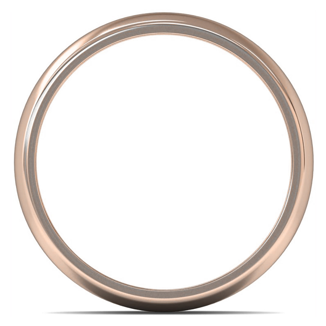 9ct Rose Gold 7mm Medium Weight D Shape Wedding Ring