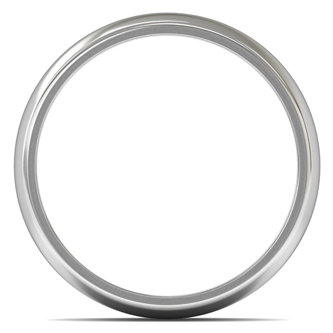 9ct White Fairtrade Gold 7mm Medium Weight D Shape Wedding Ring