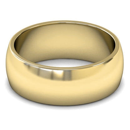 14ct Yellow Gold 8mm Medium Weight D Shape Wedding Ring