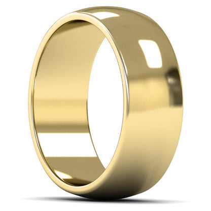 18ct Yellow Gold 8mm Medium Weight D Shape Wedding Ring