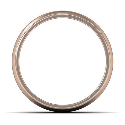 9ct Rose Gold 8mm Medium Weight D Shape Wedding Ring
